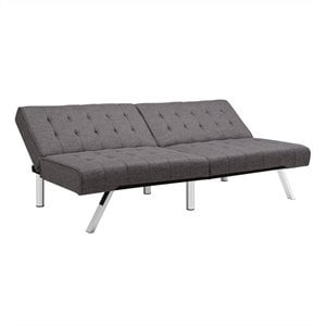 DHP Emily Convertible Linen Futon in Gray