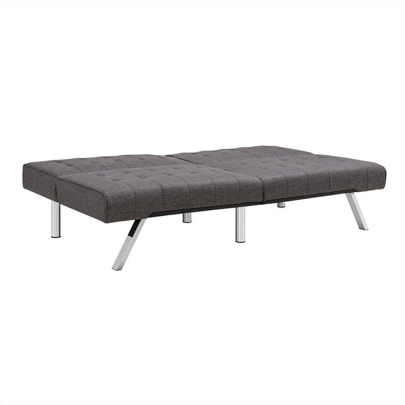 DHP Emily Convertible Linen Futon in Gray
