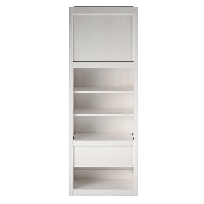 Signature Sleep Murphy Wall Bed Side Cabinet with Pullout Nightstand Ivory Oak