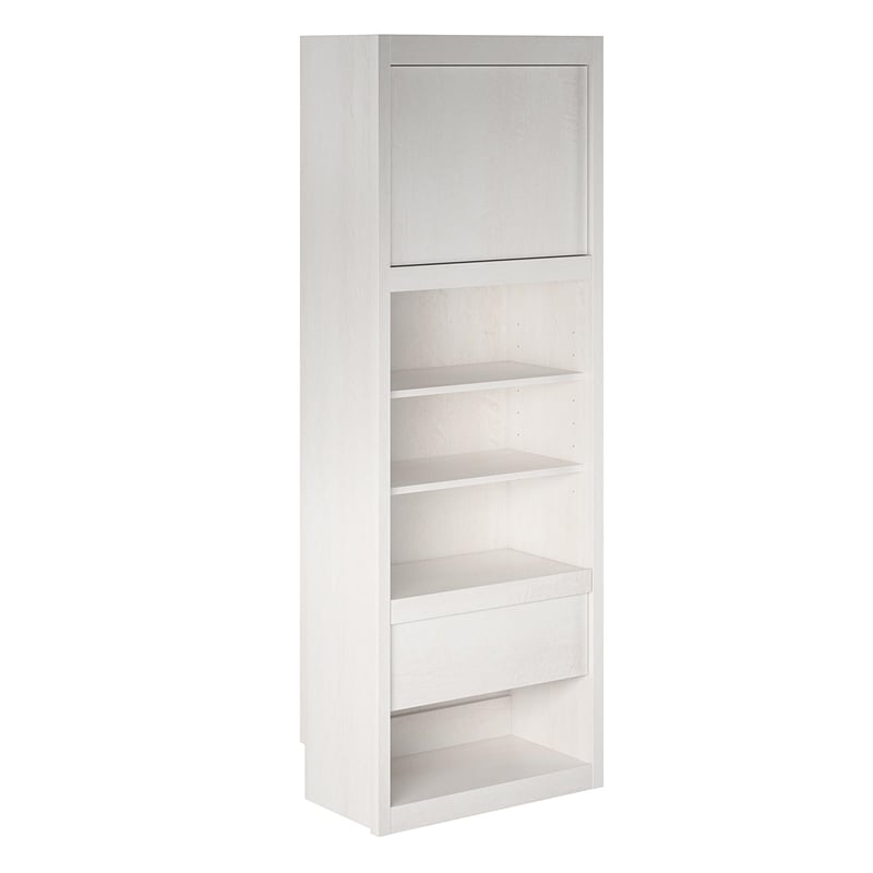 Signature Sleep Murphy Wall Bed Side Cabinet with Pullout Nightstand Ivory Oak