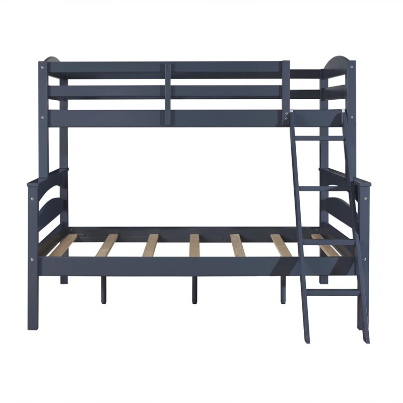 Dorel Living Brady Twin over Full Bunk Bed in Graphite Blue