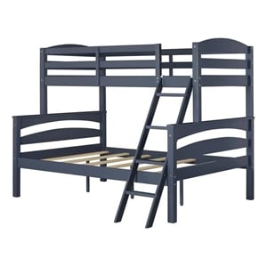 Dorel Living Brady Twin over Full Bunk Bed in Graphite Blue