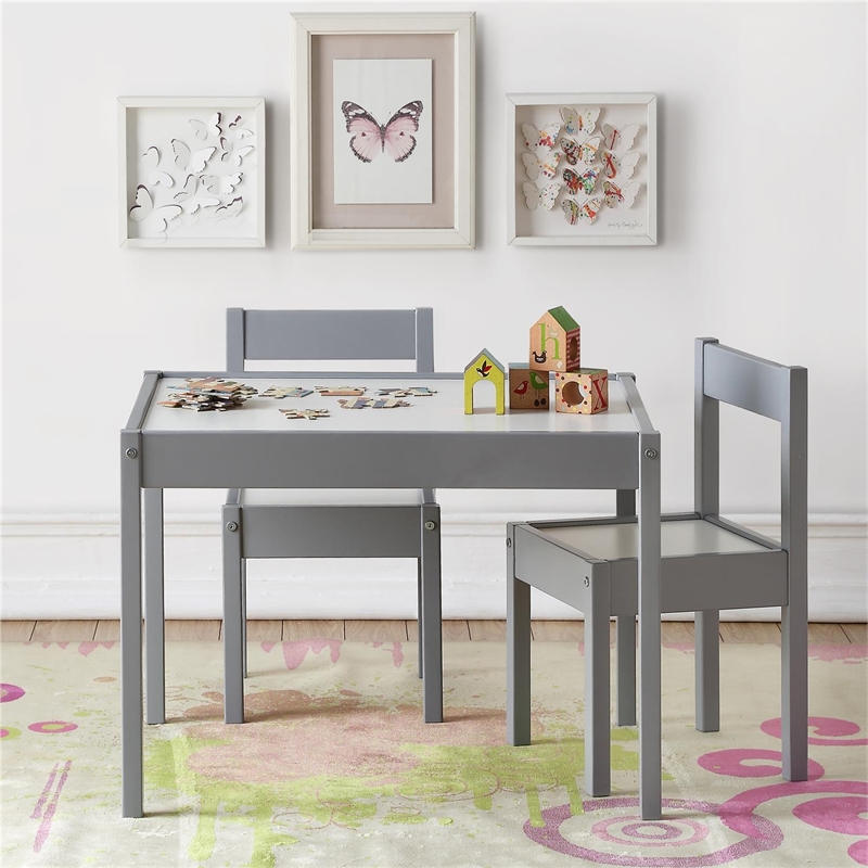 Baby Relax Hunter 3 Piece Table and Chair Set in Gray