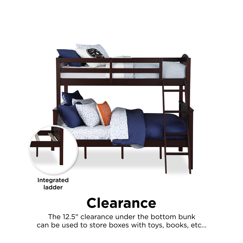 Dorel Living Airlie Twin over Full Bunk Bed in Espresso