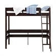 Dorel Living Harlan Twin Loft Bed with Desk in Espresso