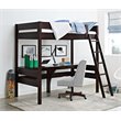 Dorel Living Harlan Twin Loft Bed with Desk in Espresso