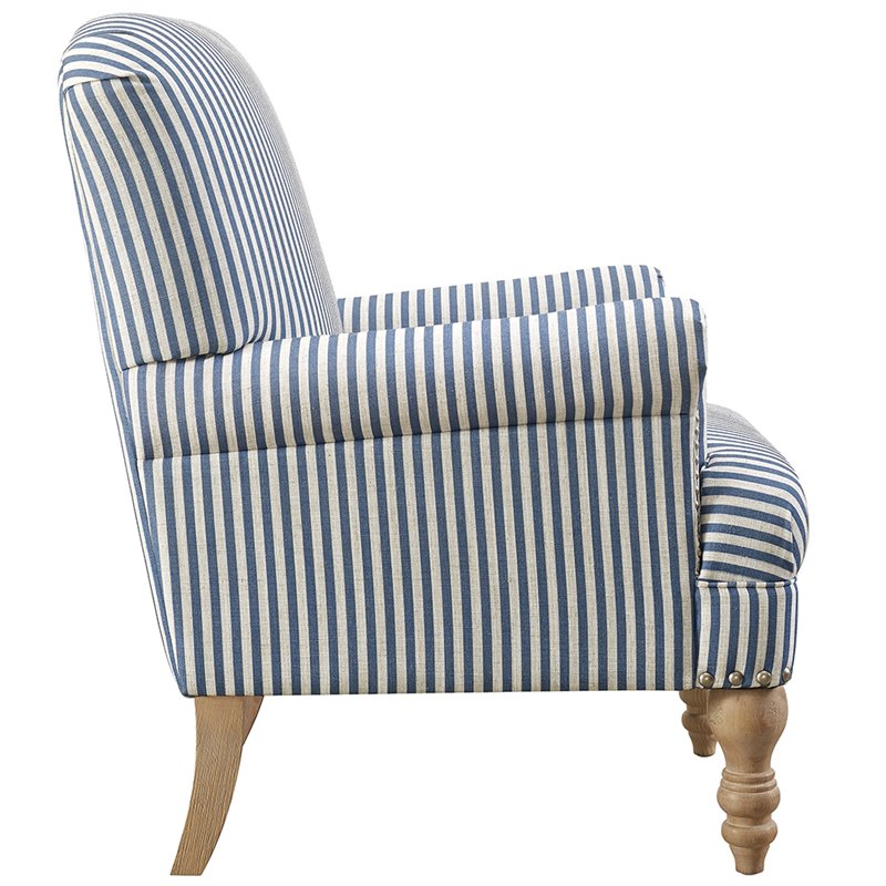 Dorel Living Jaya Accent Chair in Blue Stripe