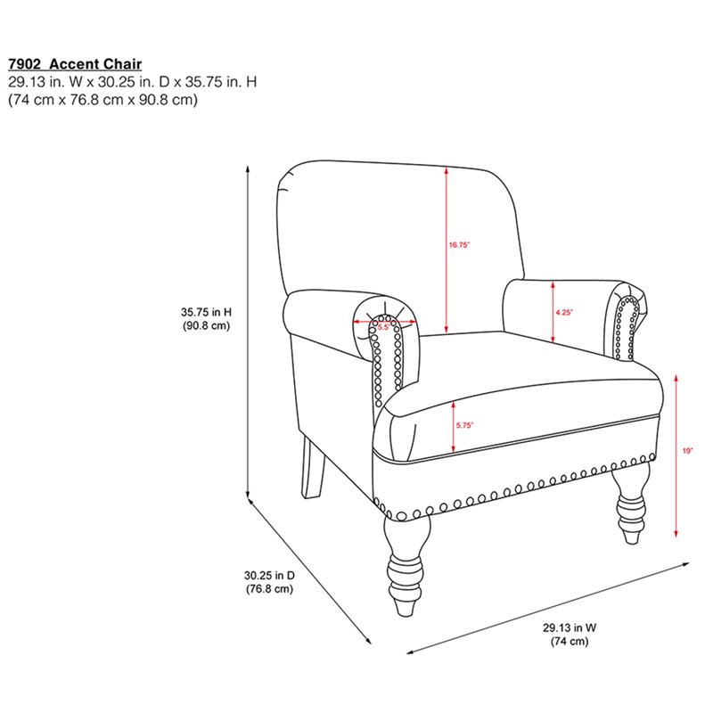 Dorel Living Jaya Accent Chair in Blue Stripe