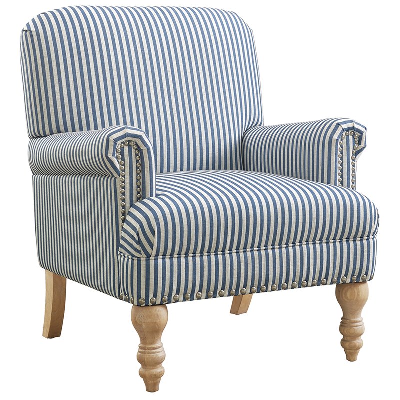 Dorel Living Jaya Accent Chair in Blue Stripe