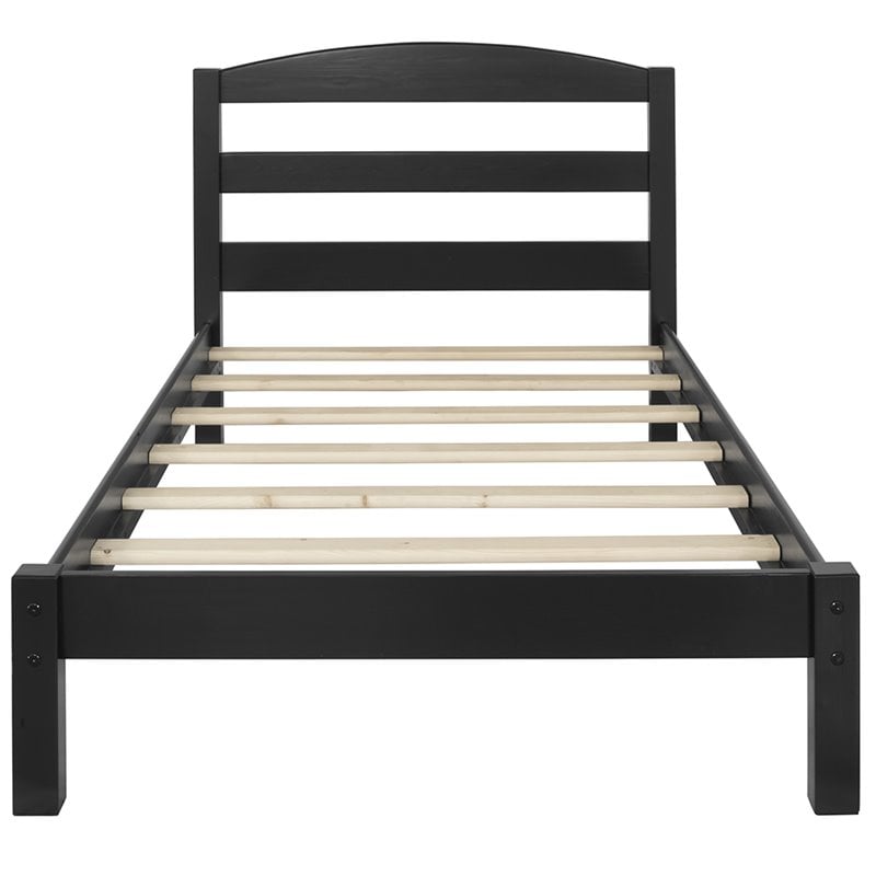 Dorel Living Braylon Twin Kids Slat Bed in Black