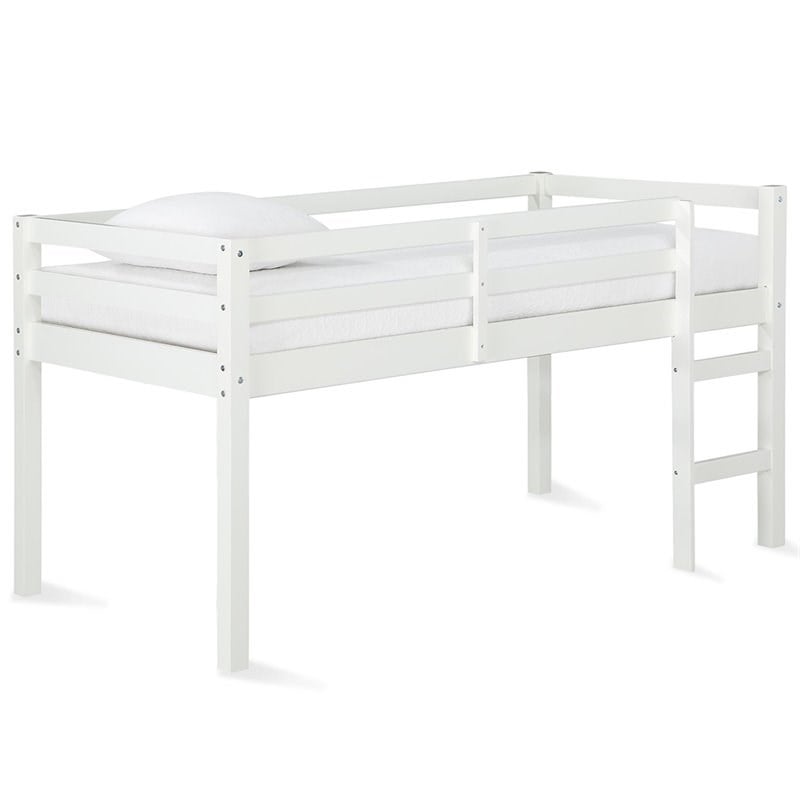 Dorel Living Milton Traditional Wood Twin Junior Loft Bed in White