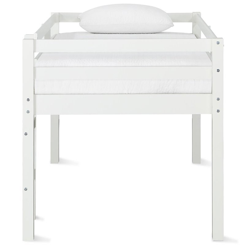 Dorel Living Milton Traditional Wood Twin Junior Loft Bed in White