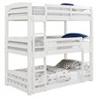 Dorel Living Sierra Traditional Wood Twin Triple Bunk Bed in White