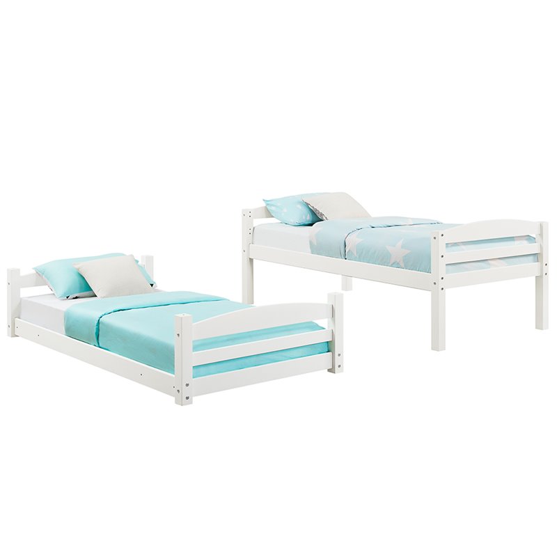 Dorel Living Sierra Twin Over Twin Bunk Bed in White