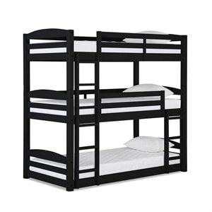 Dorel Living Sierra Triple Floor Bunk Bed in Black