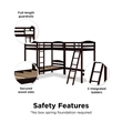 Dorel Living Clearwater Triple Bunk Bed in Espresso