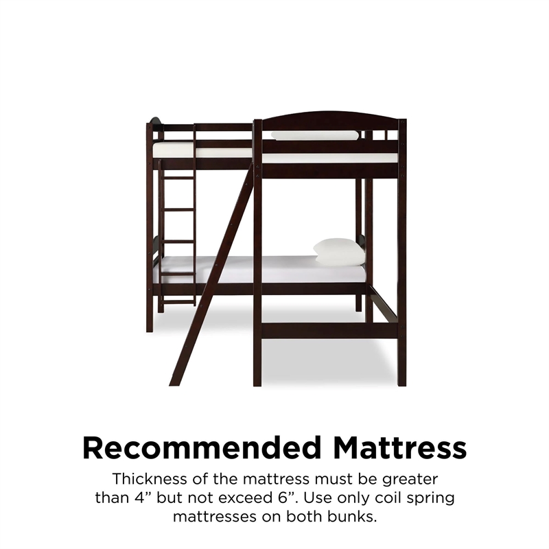 Dorel Living Clearwater Triple Bunk Bed in Espresso