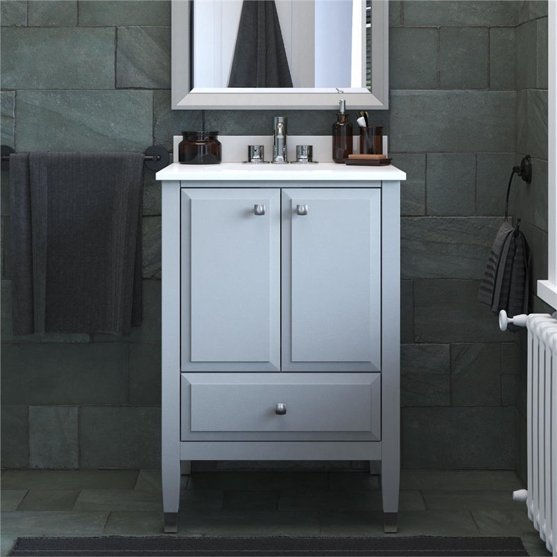 Dorel Living Metcalfe 24 Inch Bathroom Vanity with Sink in Gray