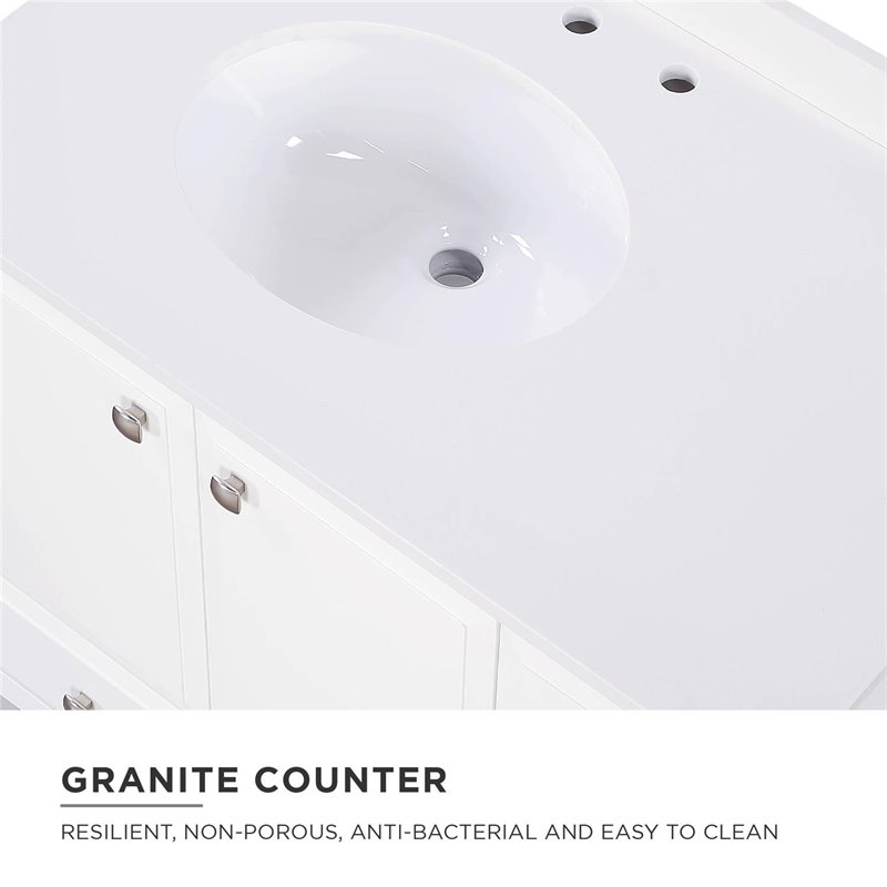 Dorel Living Metcalfe 36 Inch Bathroom Vanity with Sink in White