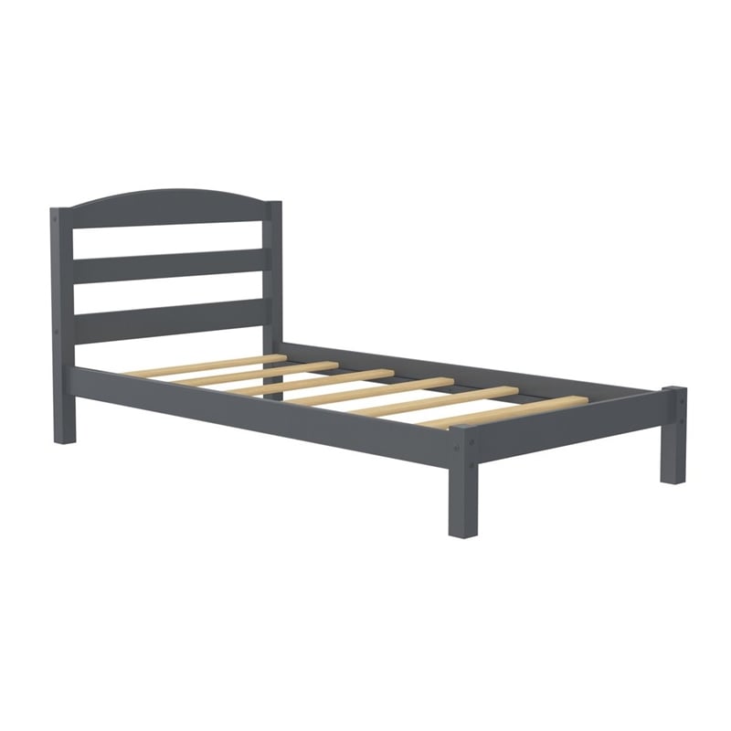 Dorel Living Traditional Wood Braylon Twin Bed in Gray Finish