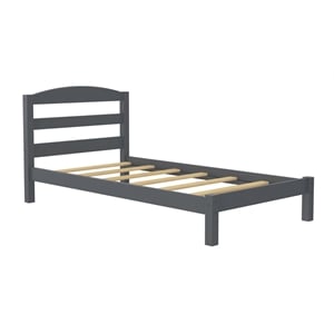 Dorel Living Traditional Wood Braylon Twin Bed in Gray Finish