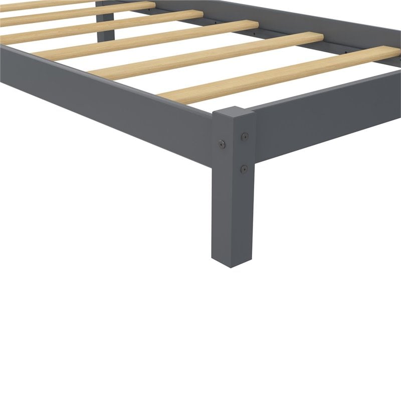 Dorel Living Traditional Wood Braylon Twin Bed in Gray Finish