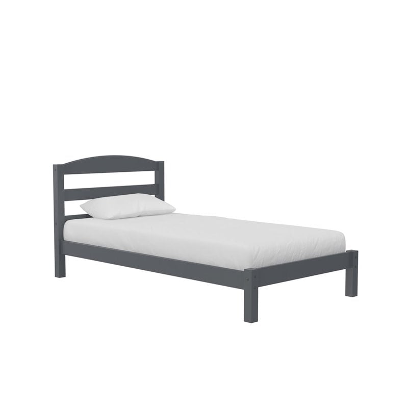 Dorel Living Traditional Wood Braylon Twin Bed in Gray Finish