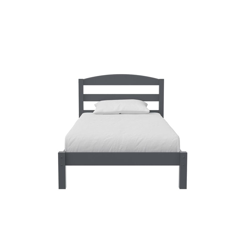 Dorel Living Traditional Wood Braylon Twin Bed in Gray Finish