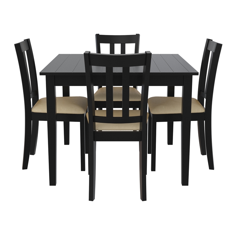 Dorel Living Redmond 5-Piece Traditional Dining Set in Black/Beige