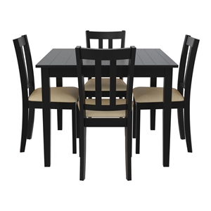 Dorel Living Redmond 5-Piece Traditional Dining Set in Black/Beige