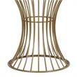 CosmoLiving Westwood Glass Top Dining Table in Tempered Glass with Brass
