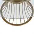 CosmoLiving Westwood Glass Top Dining Table in Tempered Glass with Brass
