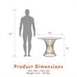 CosmoLiving Westwood Glass Top Dining Table in Tempered Glass with Brass