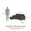 CosmoLiving Strummer Reversible Sectional Sofa Couch in Light Gray