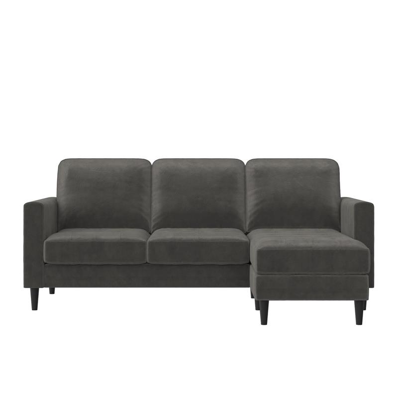 CosmoLiving Strummer Reversible Sectional Sofa Couch in Light Gray