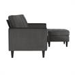 CosmoLiving Strummer Reversible Sectional Sofa Couch in Charcoal Gray
