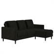 CosmoLiving Strummer Reversible Sectional Sofa Couch in Black Velvet
