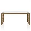 CosmoLiving Juliette Glass Top Coffee Table Brass in Tempered Glass