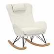 Baby Relax Cranbrook Rocker Accent Chair with Storage Pockets in White