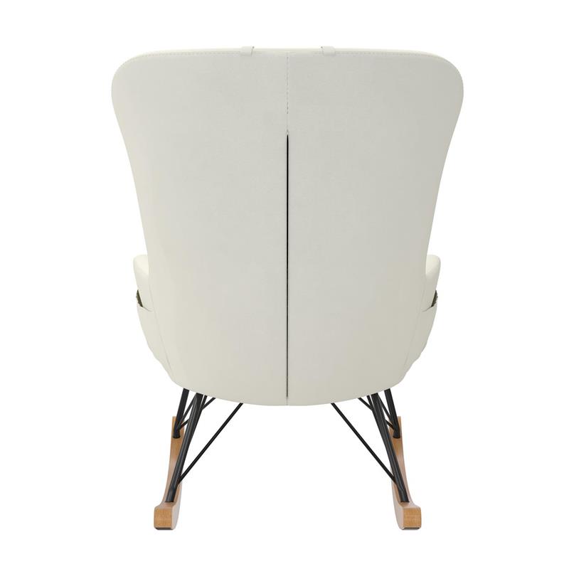 Baby Relax Cranbrook Rocker Accent Chair with Storage Pockets in White