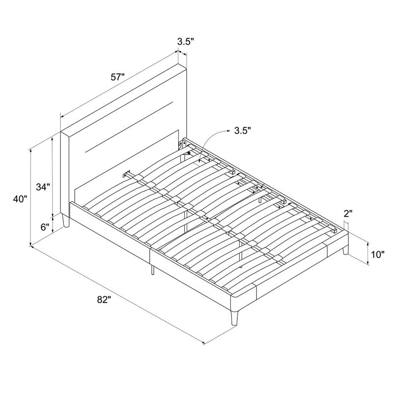 CosmoLiving Westerleigh Upholstered Platform Bed Full in Light Gray Velvet