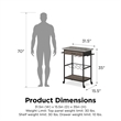 Novogratz Nora Multifunctional Kitchen Cart Stainless Steel in Brown