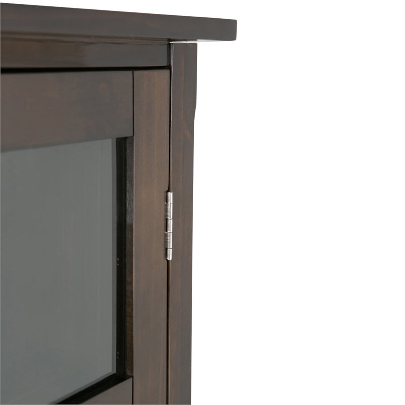 Simpli Home Avalon Wine Rack Cabinet in Tobacco Brown