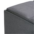 Simpli Home Avalon Coffee Table Storage Ottoman in Slate Gray