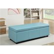 Simpli Home Avalon Faux Leather Storage Bench in Soft Blue