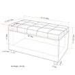 Cosmopolitan 34 inch Wide Rectangle Storage Ottoman in Soft Blue Faux Leather