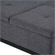 Simpli Home Dover Coffee Table Storage Ottoman in Slate Gray