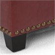 Simpli Home Kingsley Faux Leather Storage Bench in Radicchio Red
