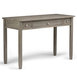 Simpli Home Warm Shaker Wood Transitional 48&quot Writing Office Desk in Gray