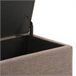 Simpli Home Darcy Fabric Storage Ottoman Bench in Fawn Brown